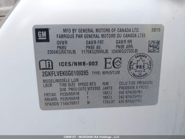 GMC Terrain Denali 2016 2GKFLVEK6G6109285 Image 19