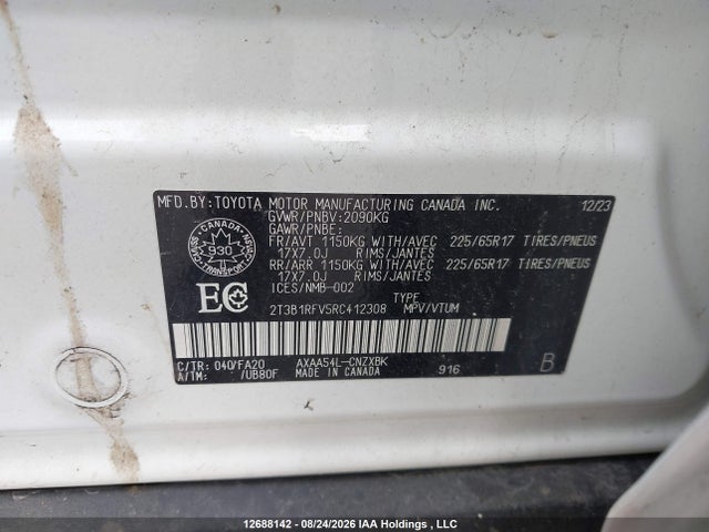 2T3B1RFV5RC412308 Toyota RAV4 LE
