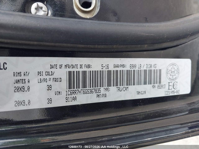1C6RR7HT6GS367835 RAM 1500 Sport
