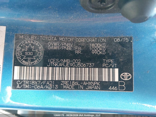 Продажа на аукционе авто 2016 Toyota Scion Im, vin: JTNKARJE9GJ506737, номер лота: 12688175