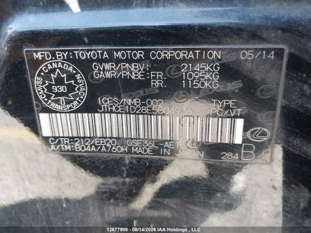 Lexus IS 350 2014 JTHCE1D28E5004936 Image 18