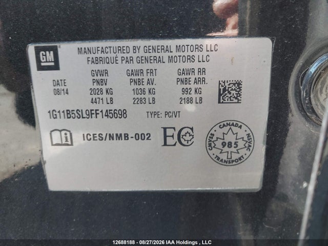 Chevrolet MALIBU LS 2015 1G11B5SL9FF145698 Image 18
