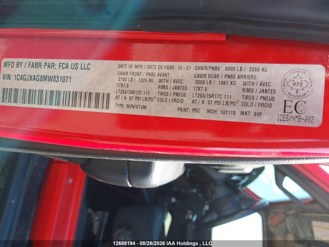 Jeep Wrangler Willys 2021 1C4GJXAG8MW831071 Image 18