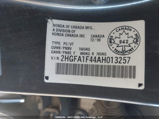 Продаж на аукціоні авто 2010 Honda Civic Dx-g, vin: 2HGFA1F44AH013257, номер лоту: 12688244