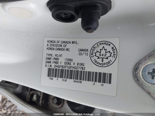 Honda Civic Ex 4dr 2015 2HGFB2F53FH027783 Image 9