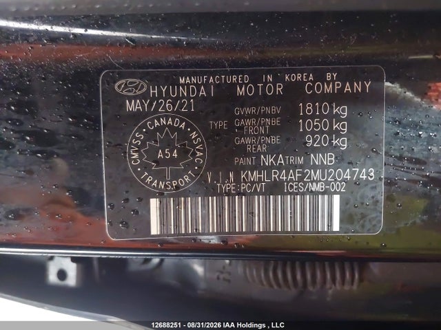 KMHLR4AF2MU204743 Hyundai Elantra N Line Dct