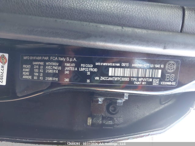 Jeep Renegade Sport 2015 ZACCJAAT9FPC30583 Image 9
