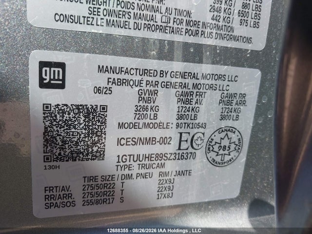 1GTUUHE89SZ316370 GMC Sierra 1500 Denali Ultimate