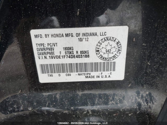 Продаж на аукціоні авто 2013 Acura Ilx, vin: 19VDE1F74DE403188, номер лоту: 12604662