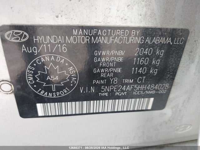 Hyundai SONATA GLS 2017 5NPE24AF5HH484028 Image 9