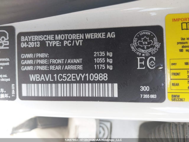 WBAVL1C52EVY10988 BMW X1 Xdrive28i