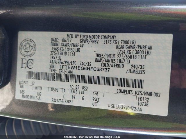 1FTEW1EG6HFC68737 Ford F-150 Xlt