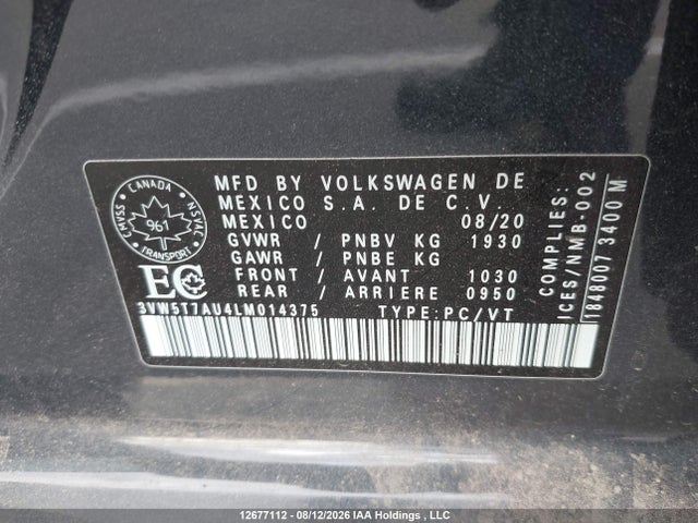 3VW5T7AU4LM014375 Volkswagen Golf Gti Autobahn