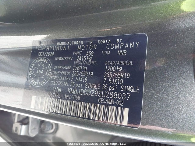Aukcja sprzedaży 2025 Hyundai Tucson Ultimate Plug-in Hybrid Awd, vin: KM8JDDD29SU288037, numer aukcji: 12688403