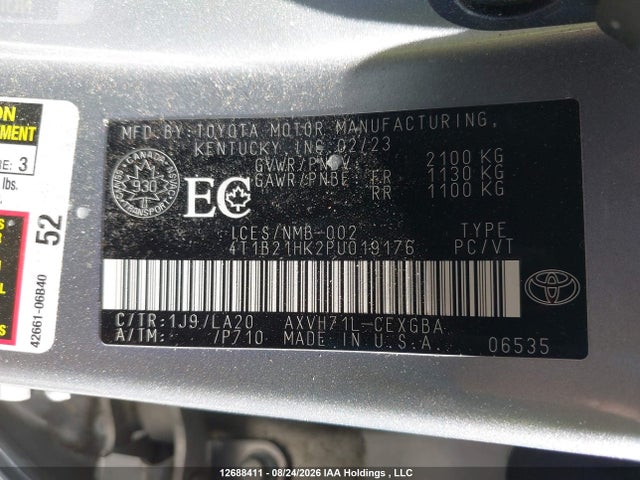 4T1B21HK2PU019176 Toyota Camry Xle/se