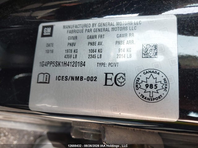 Buick Verano 2017 1G4PP5SK1H4120184 Image 9