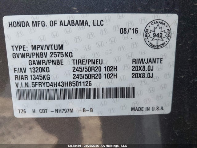 Acura Mdx Navigation Package 2017 5FRYD4H43HB501126 Image 9