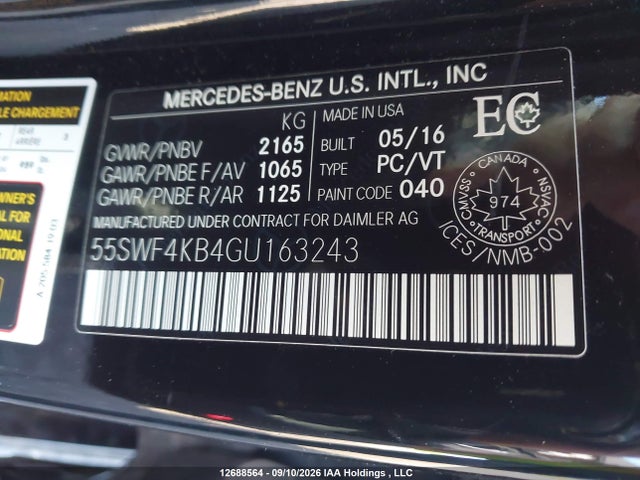 Mercedes-Benz C 300 4matic 2016 55SWF4KB4GU163243 Image 9
