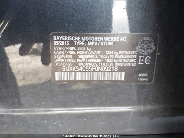5UXKS4C55F0N09218 BMW X5 Xdrive35d