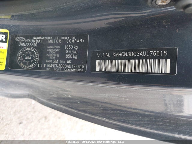 Продаж на аукціоні авто 2010 Hyundai Accent Gl, vin: KMHCN3BC3AU176618, номер лоту: 12688605