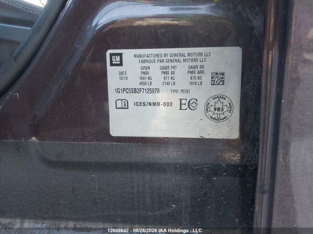 Chevrolet CRUZE LT 2015 1G1PC5SB2F7125978 Image 18