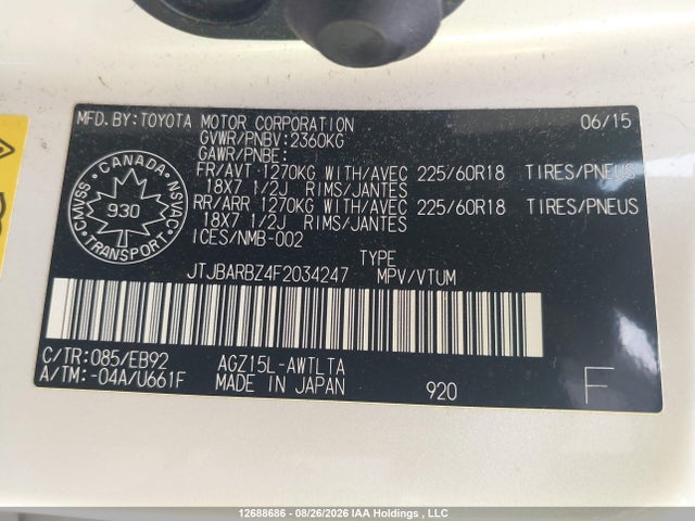 Aukcja sprzedaży 2015 Lexus Nx 200t 200t, vin: JTJBARBZ4F2034247, numer aukcji: 12688686