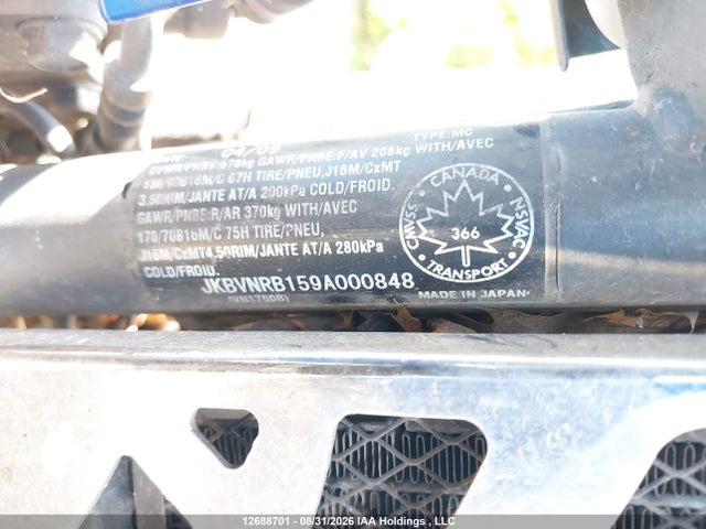 Aukcja sprzedaży 2009 Kawasaki Vn1700 B, vin: JKBVNRB159A000848, numer aukcji: 12688701