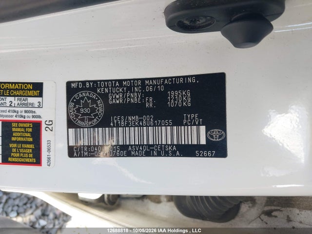 Продажа на аукционе авто 2011 Toyota Camry Se/le/xle, vin: 4T1BF3EK4BU617055, номер лота: 12688818