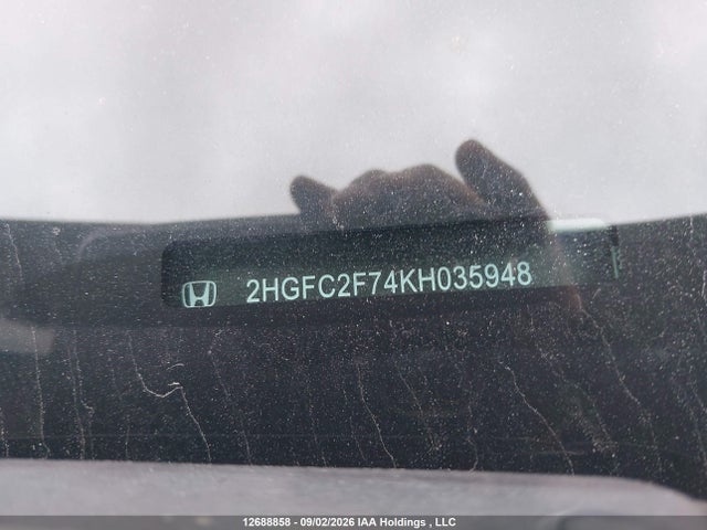 2019 Honda Civic Ex მანქანა იყიდება აუქციონზე, vin: 2HGFC2F74KH035948, აუქციონის ნომერი: 12688858