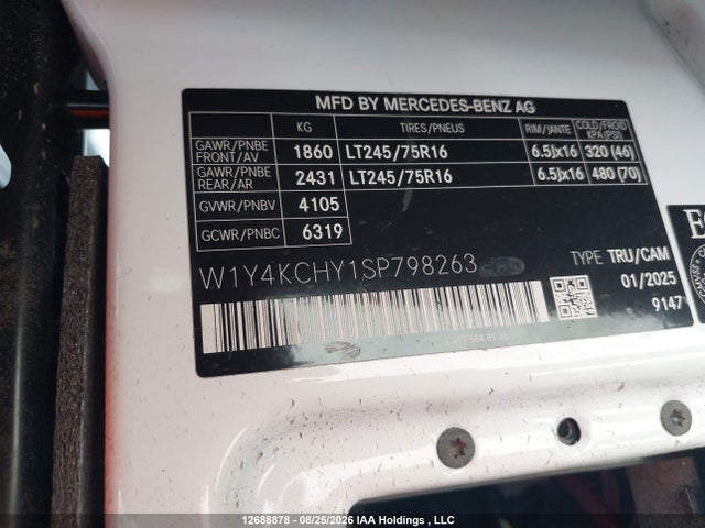 Mercedes-Benz Sprinter 2500 2025 W1Y4KCHY1SP798263 Image 9