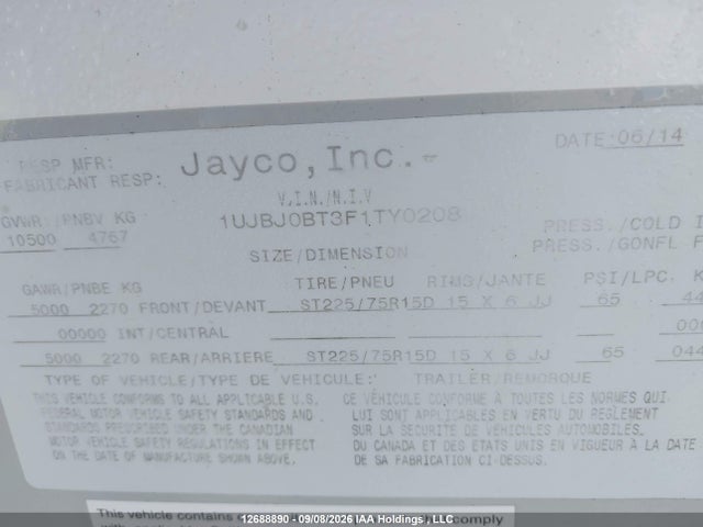 Jayco Jayflight 2015 1UJBJ0BT3F1TY0208 Image 9