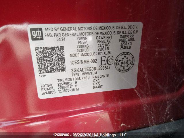 2024 Gmc Terrain Sle მანქანა იყიდება აუქციონზე, vin: 3GKALTEG0RL333547, აუქციონის ნომერი: 12688906