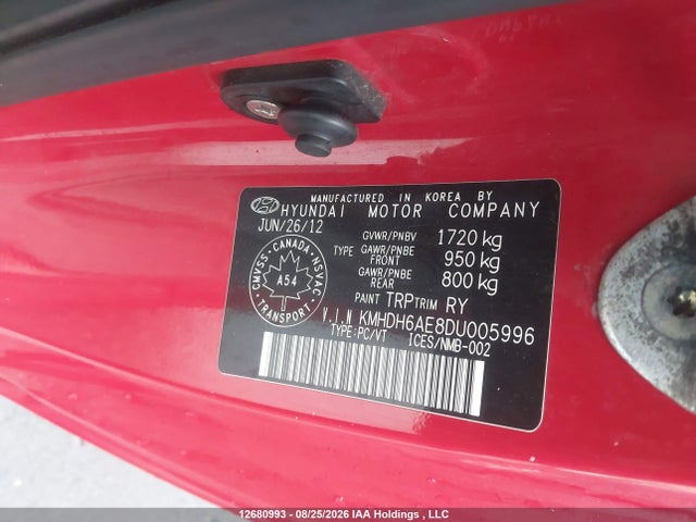 Aukcja sprzedaży 2013 Hyundai Elantra Gls, vin: KMHDH6AE8DU005996, numer aukcji: 12680993