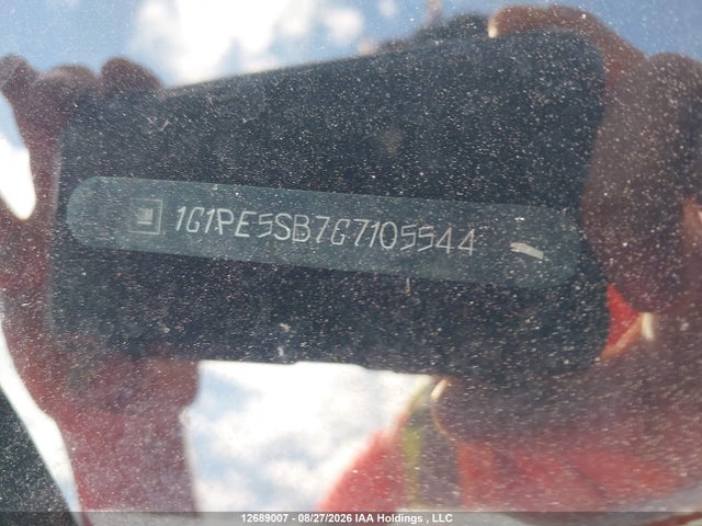 12689007 :رقم المزاد ، 1G1PE5SB7G7105544 vin ، 2016 Chevrolet Cruze Limited 1lt مزاد بيع