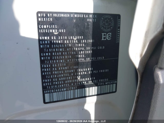Volkswagen Tiguan 2022 3VV2B7AX2NM127927 Image 19