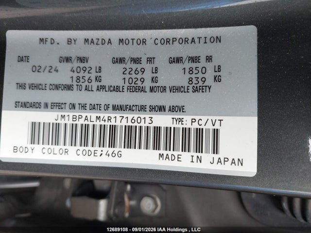 JM1BPALM4R1716013 Mazda Mazda3 Sport Gs