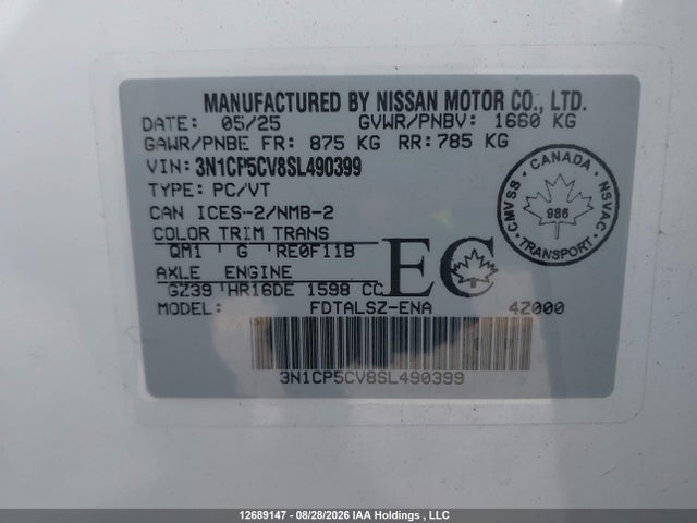 Nissan Kicks Play Sv 2025 3N1CP5CV8SL490399 Image 9