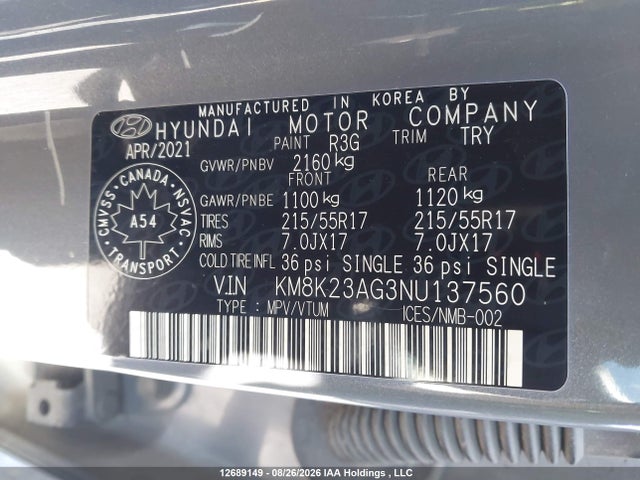 Hyundai Kona Sel 2022 KM8K23AG3NU137560 Image 19
