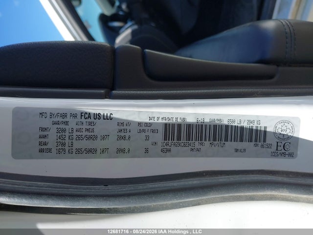 1C4RJFAG5KC823415 Jeep Grand Cherokee Laredo