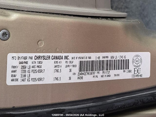 Продажа на аукционе авто 2010 Dodge Grand Caravan, vin: 2D4RN4DE7AR180707, номер лота: 12689195