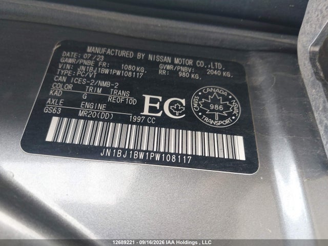 Продаж на аукціоні авто 2023 Nissan Qashqai Sv, vin: JN1BJ1BW1PW108117, номер лоту: 12689221
