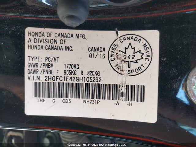 Honda Civic Ex-t 2016 2HGFC1F42GH105292 Image 17