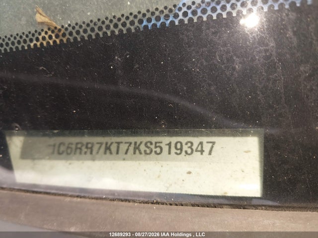 12689293 :رقم المزاد ، 1C6RR7KT7KS519347 vin ، 2019 Dodge Ram 1500 مزاد بيع