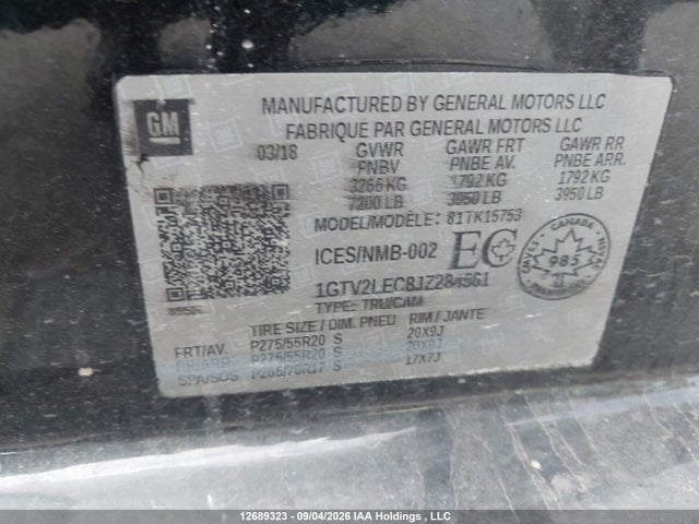 GMC SIERRA 1500 2018 1GTV2LEC8JZ284561 Image 19