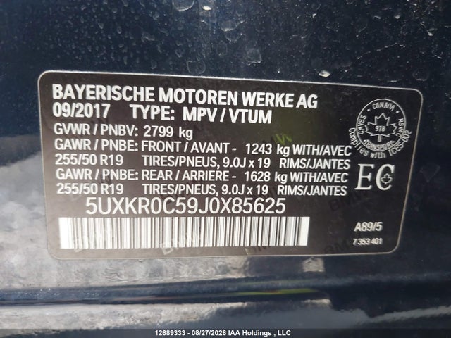 5UXKR0C59J0X85625 BMW X5 Xdrive35i