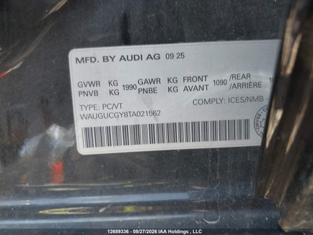 Audi A3 Premium/premium Plus 2026 WAUGUCGY8TA021562 Image 9
