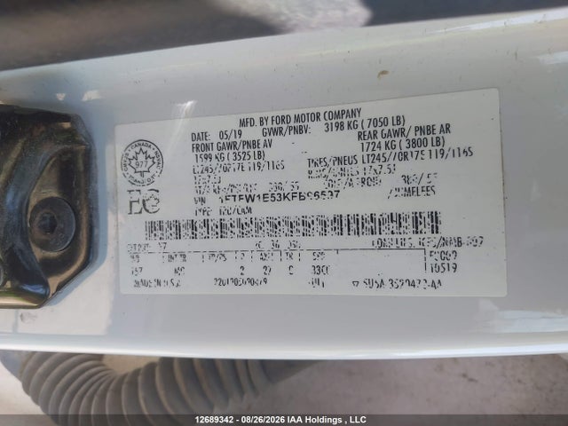 1FTFW1E53KFB96597 Ford F150 Supercrew