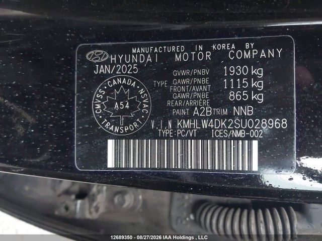 KMHLW4DK2SU028968 Hyundai ELANTRA N