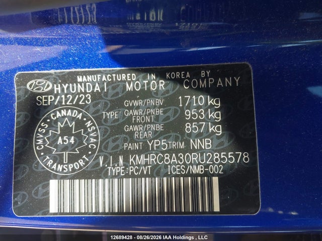Aukcja sprzedaży 2024 Hyundai Venue Sel/limited, vin: KMHRC8A30RU285578, numer aukcji: 12689428