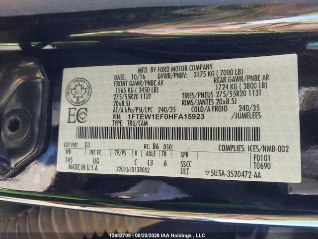 Ford F-150 Xlt 2017 1FTEW1EF0HFA15923 Image 9